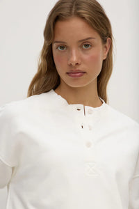 ANYA FLEECE CREW | ANTIQUE WHITE