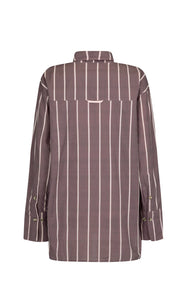 ALPINE COTTON STRIPE SHIRT | RED WINE