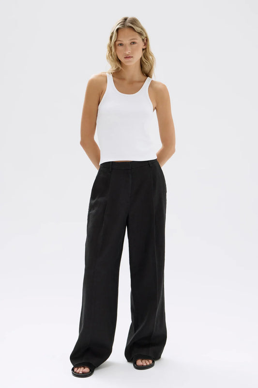 ARIA LINEN PANT | BLACK