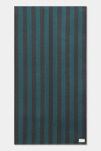 COTTON STRIPE BEACH TOWEL | ATLAS/ WASHED BLACK