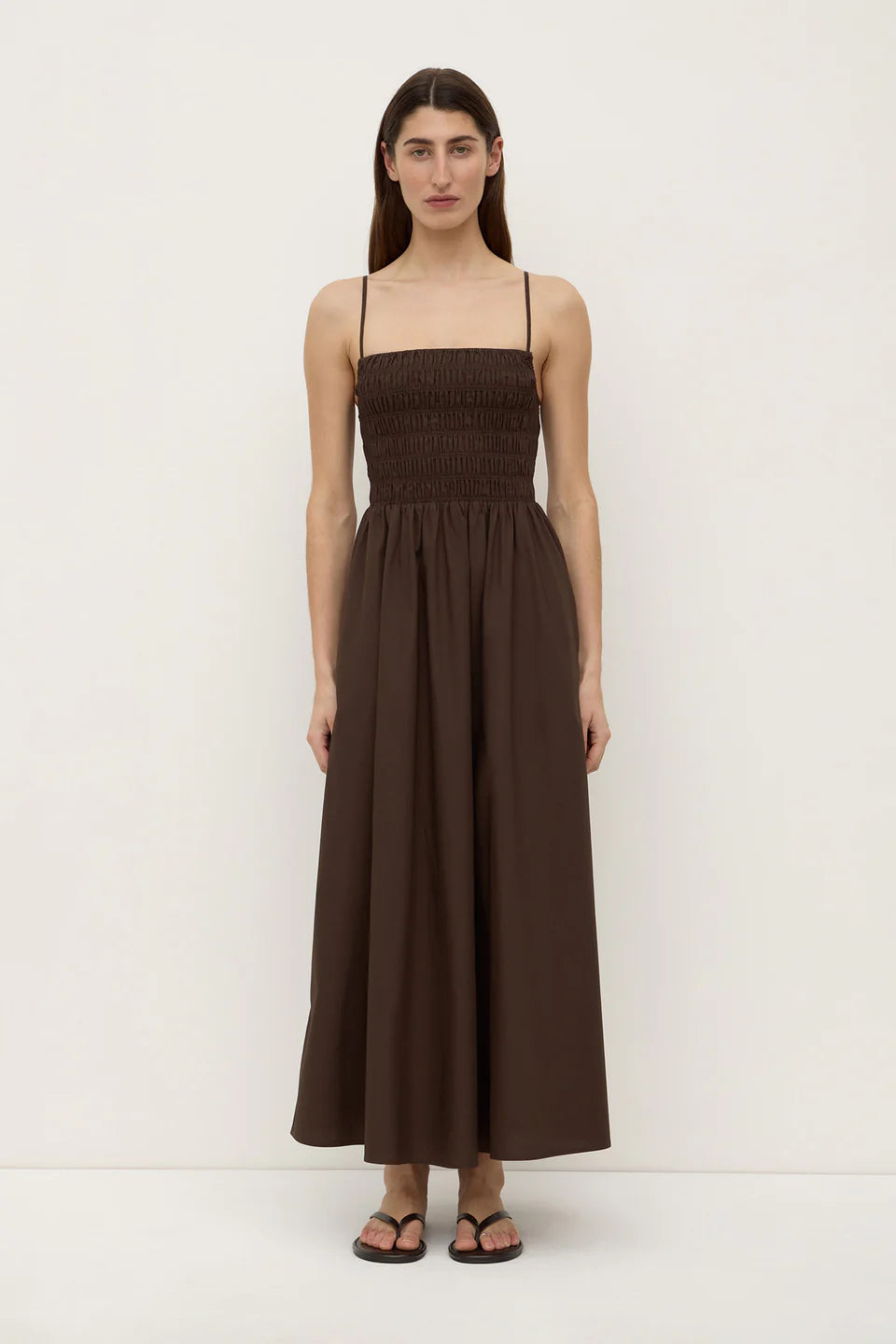 AUBREY ROUCHED DRESS | GANACHE