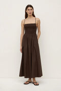 AUBREY ROUCHED DRESS | GANACHE