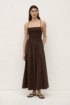 AUBREY ROUCHED DRESS | GANACHE