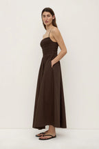AUBREY ROUCHED DRESS | GANACHE