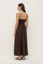 AUBREY ROUCHED DRESS | GANACHE
