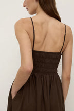 AUBREY ROUCHED DRESS | GANACHE