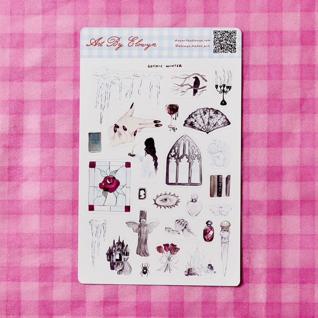 Art By Elowyn Gothic Winter Sticker Sheet