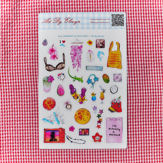 Art By Elowyn NYC Mermaid Sticker Sheet