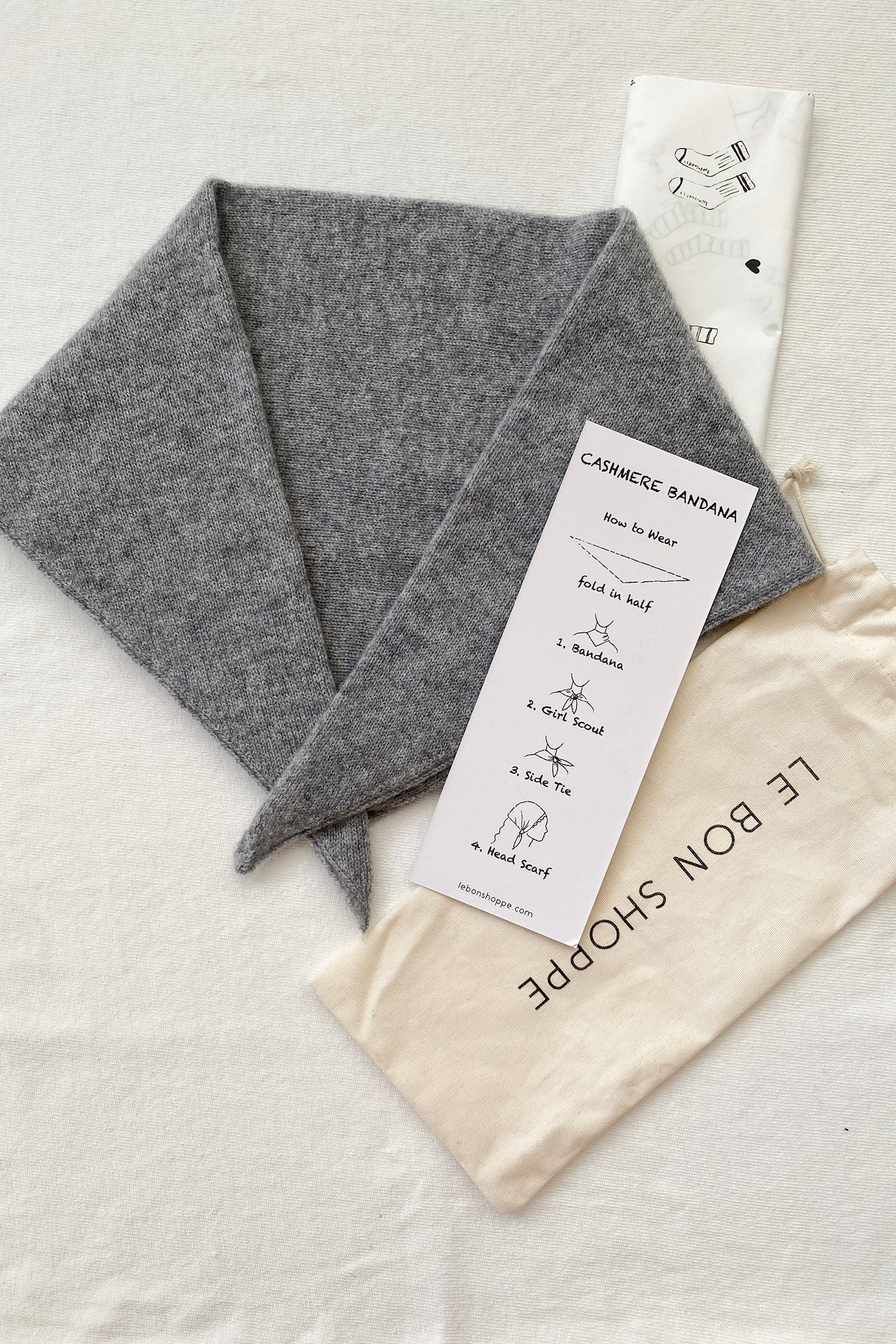 CASHMERE BANDANA | HT GREY