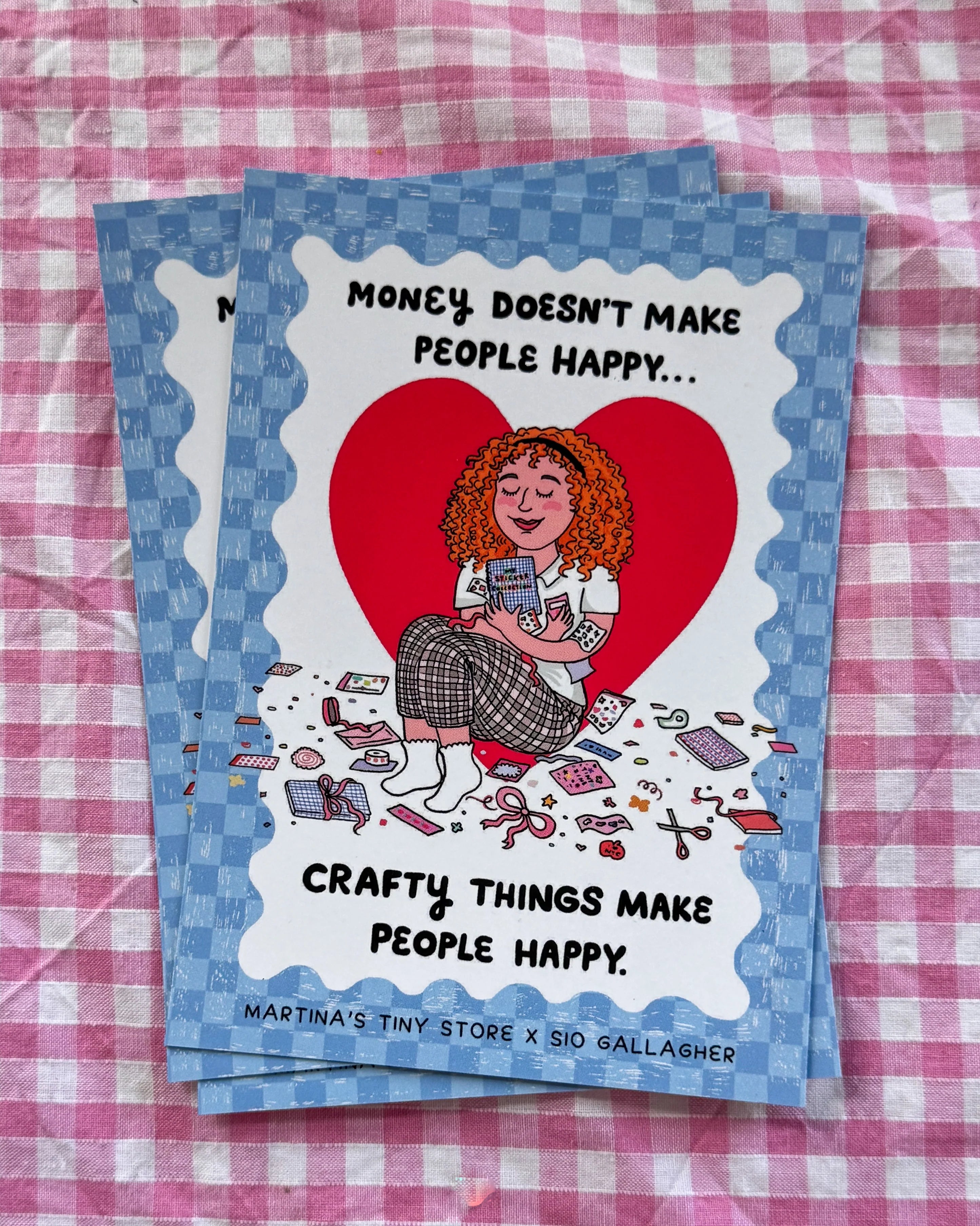 CRAFTY GIRL POSTCARD ARTWORK X SIO GALLAGHER