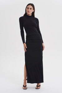 BEATRIX BACKLESS JERSEY TURTLENECK | BLACK