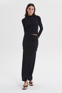 BEATRIX BACKLESS JERSEY TURTLENECK | BLACK