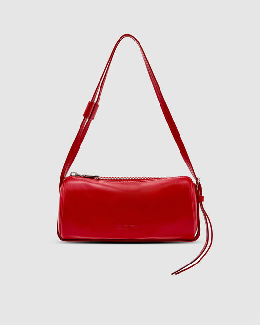 BROOKE MINI BARREL BAG | CRIMSON