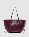 REESE MARKET TOTE BAG | BORDEAUX CROC