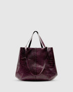 REESE MARKET TOTE BAG | BORDEAUX CROC
