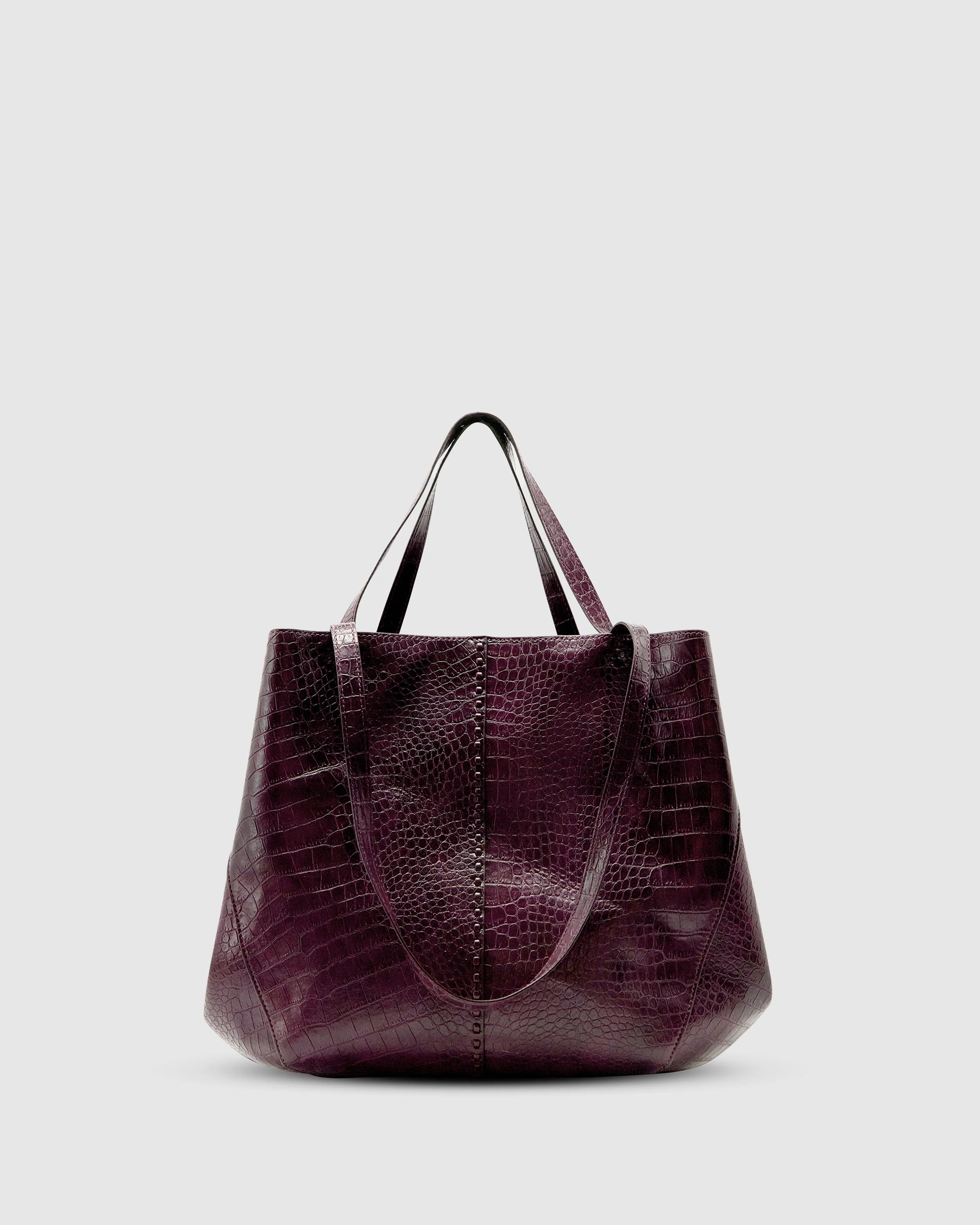 REESE MARKET TOTE BAG | BORDEAUX CROC