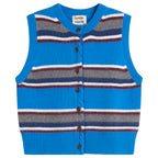 Damson Madder Sofie Merino Wool Vest Blue Stripe