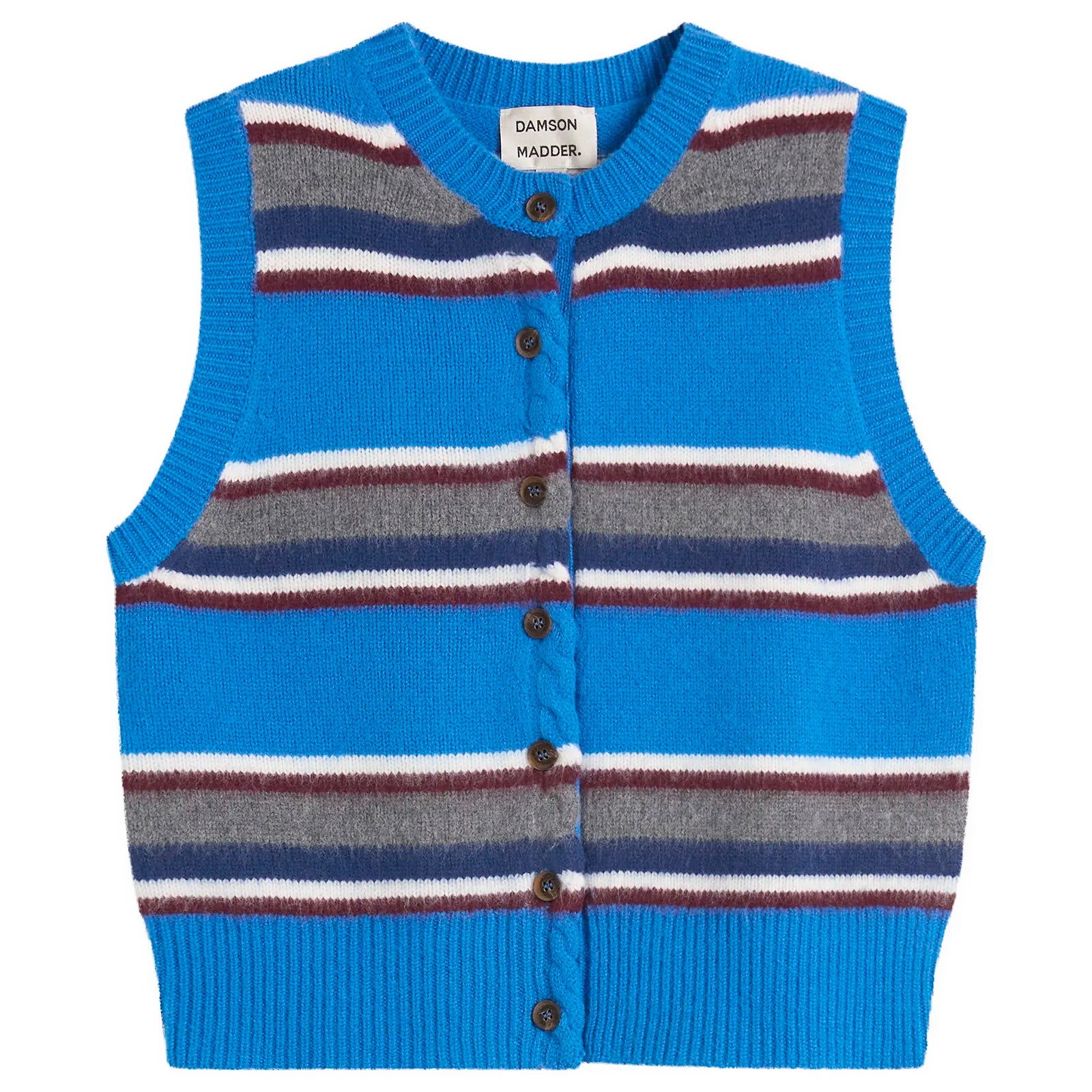 SOFIE MERINO WOOL VEST | BLUE STRIPE