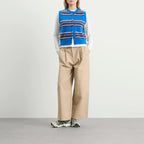 Damson Madder Sofie Merino Wool Vest Blue Stripe