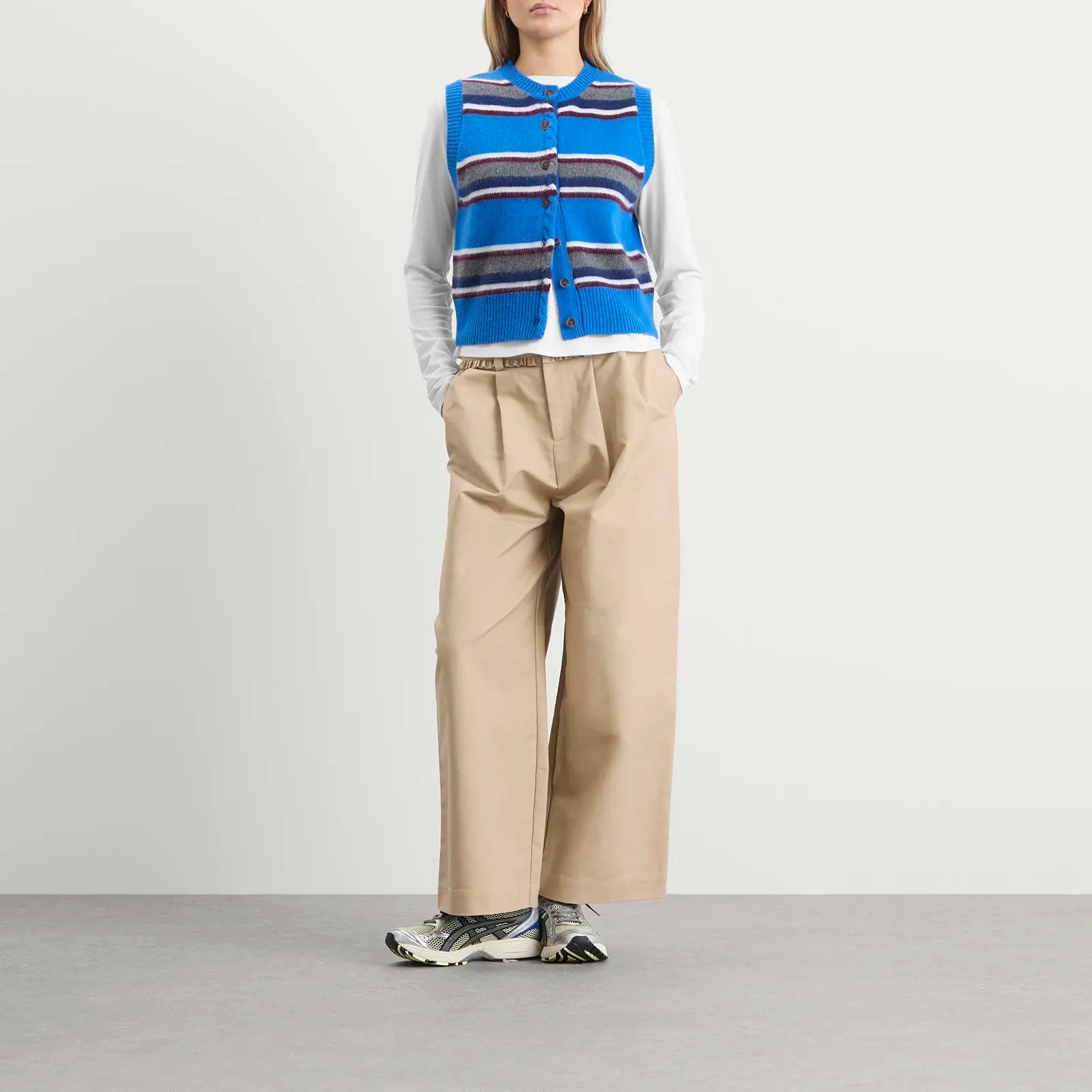 SOFIE MERINO WOOL VEST | BLUE STRIPE