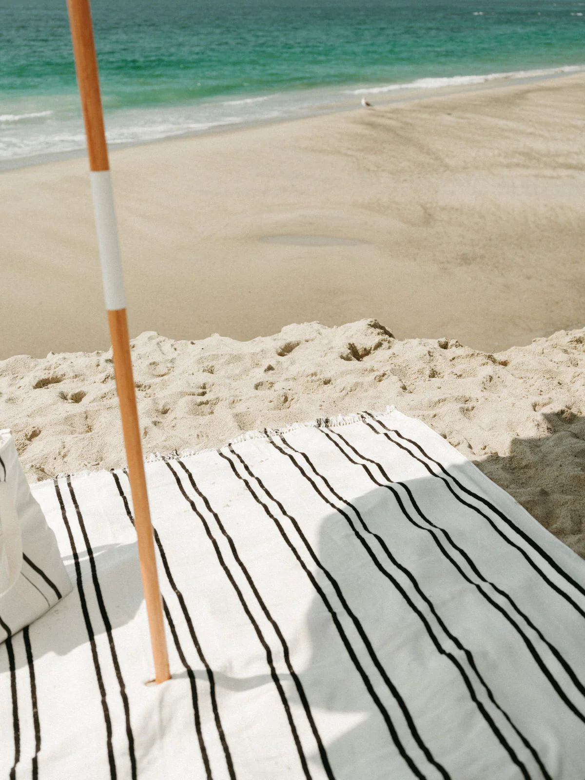 THE BEACH BLANKET BLACK TWO STRIPE Sean Scott Boutique