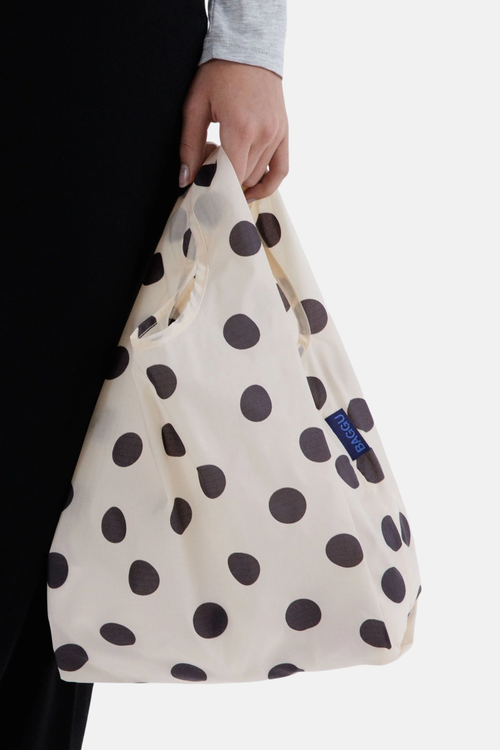 Baby Baggu Cream and Black Polka Dot