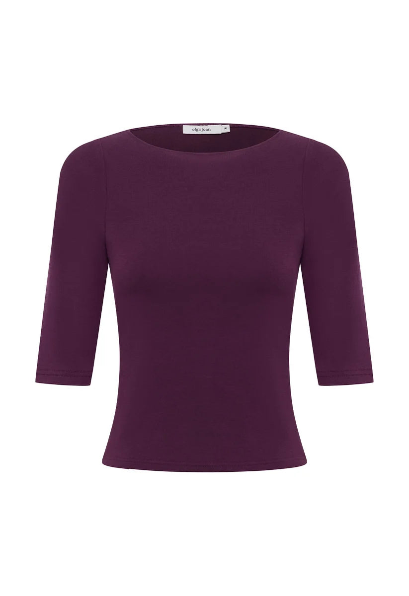 Olga Joan Bateau 3/4 Top Aubergine