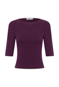 Olga Joan Bateau 3/4 Top Aubergine