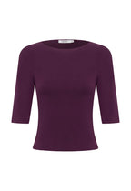 Olga Joan Bateau 3/4 Top Aubergine