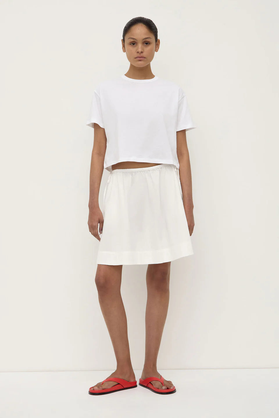 BELLA POPLIN SKIRT | WHITE