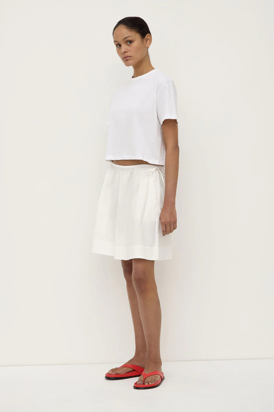 BELLA POPLIN SKIRT | WHITE
