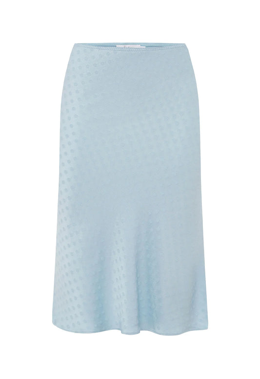 BIAS KNEE SKIRT | JACQUARD CIELO