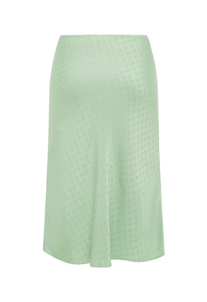 Olga Joan Bias Knee Skirt Jacquard Menta