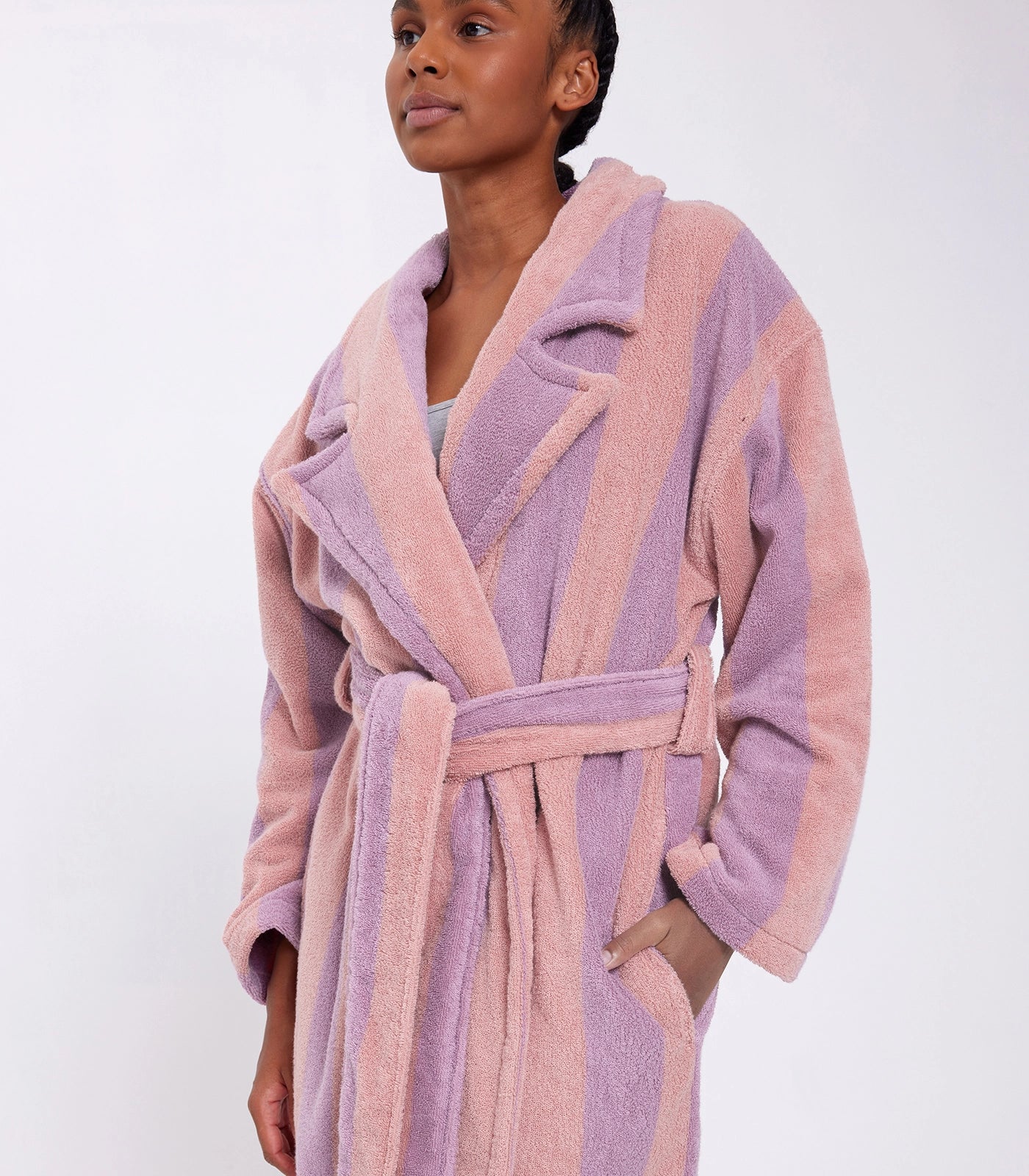 HOMMEY ROBE | PINK & PURPLE STRIPE