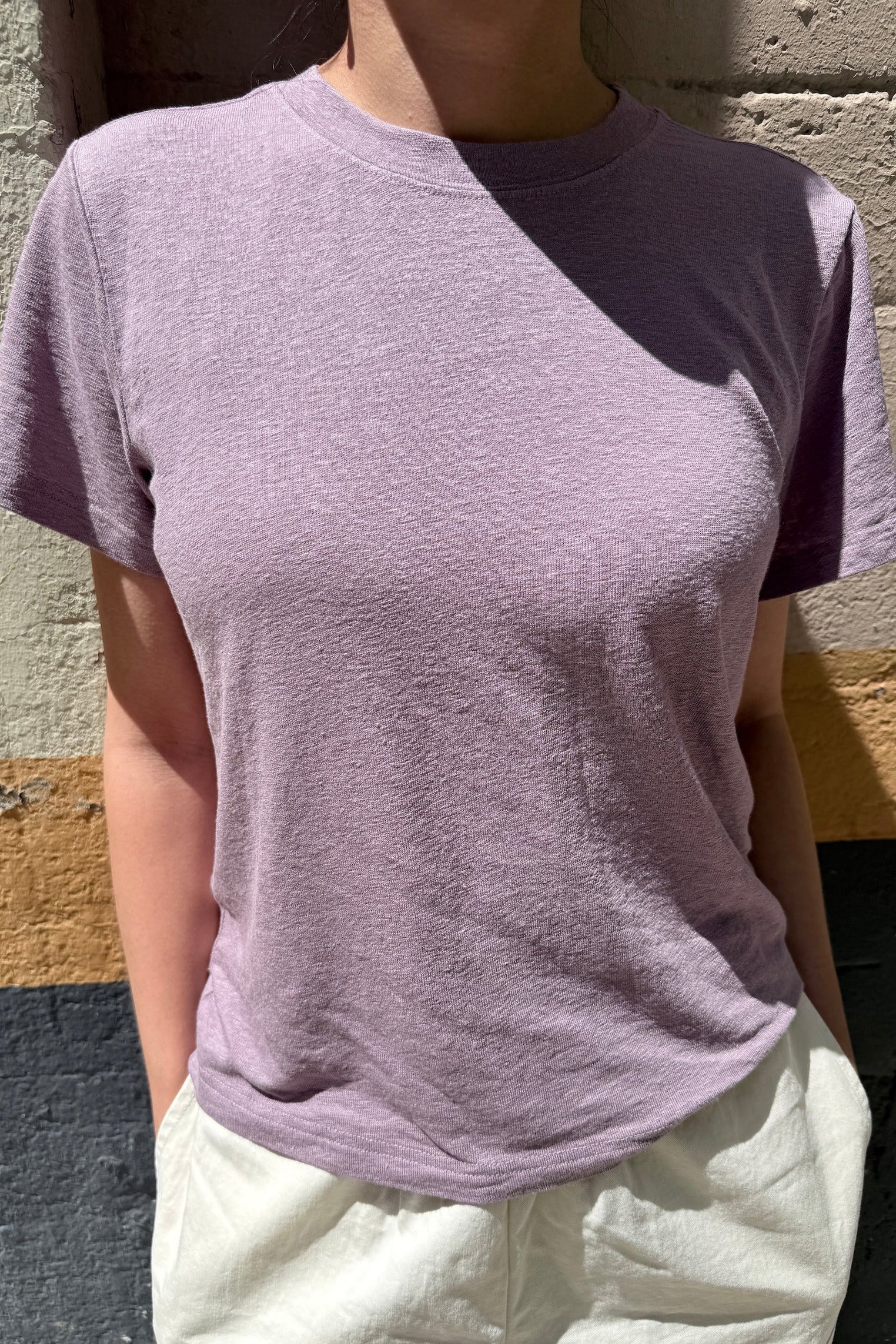 BO LINEN BLEND TEE | LAVENDER