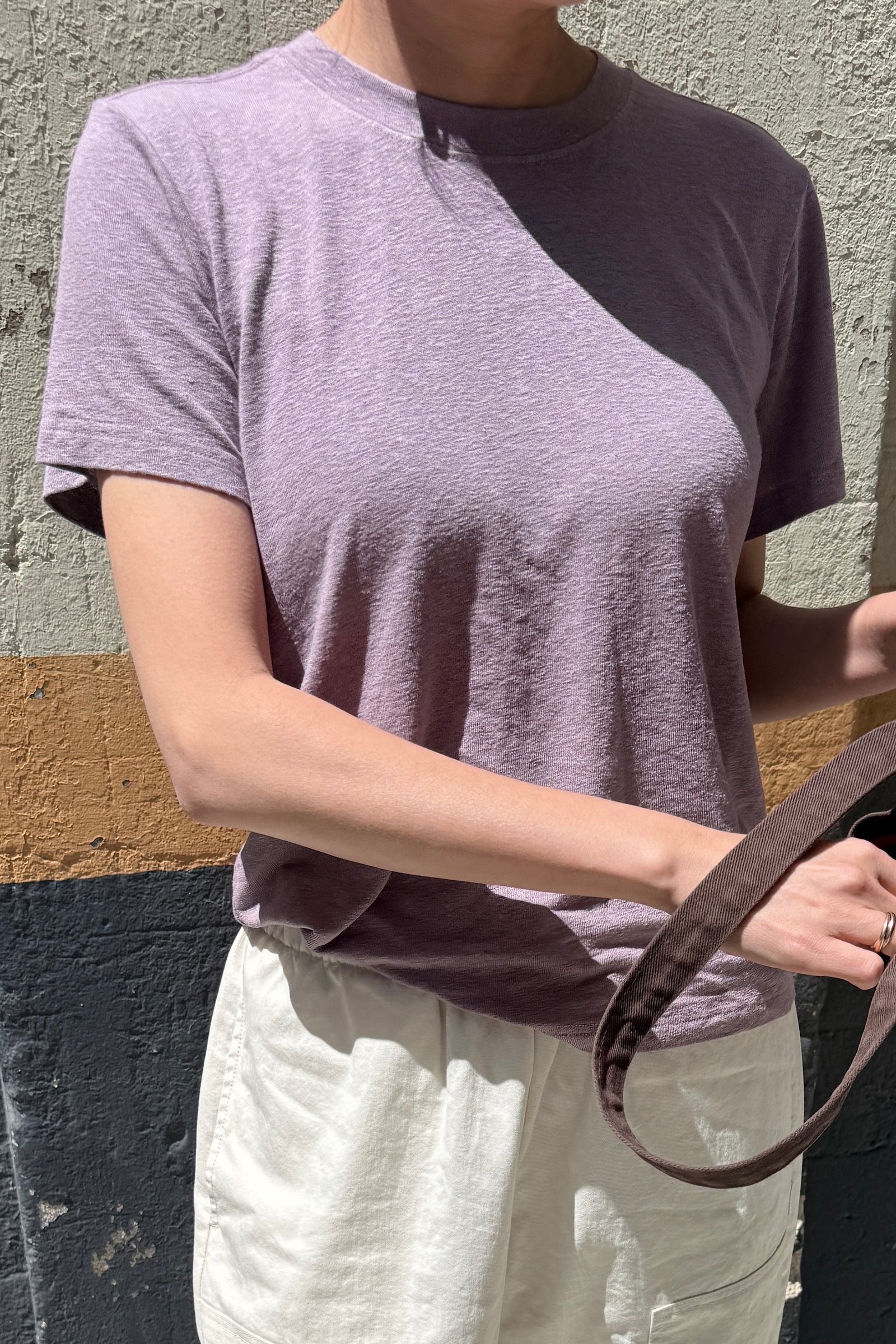 BO LINEN BLEND TEE | LAVENDER