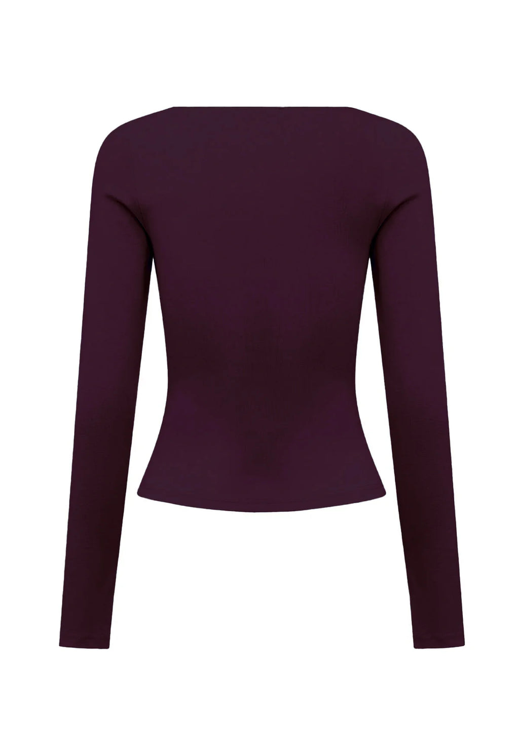 Olga Joan Button-Through Long Sleeve Top Aubergine