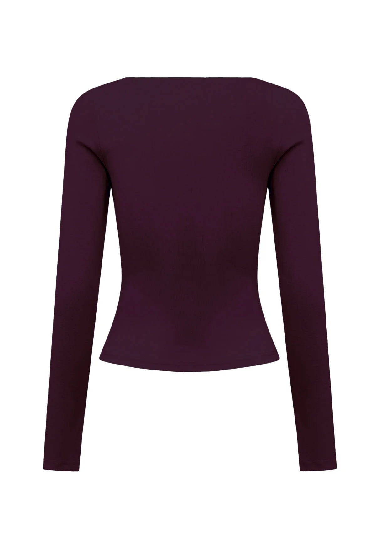 Olga Joan Button-Through Long Sleeve Top Aubergine