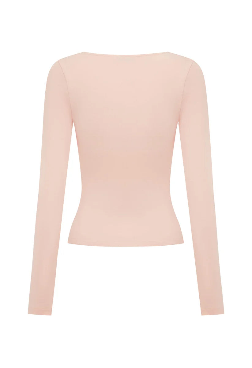 Olga Joan Button-Through Long Sleeve Top Petalo