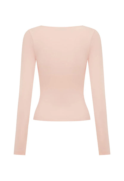 Olga Joan Button-Through Long Sleeve Top Petalo