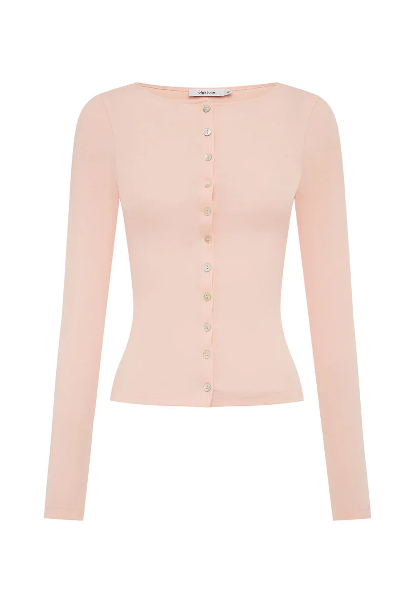 Olga Joan Button-Through Long Sleeve Top Petalo