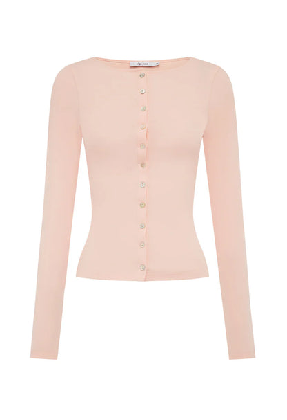 Olga Joan Button-Through Long Sleeve Top Petalo