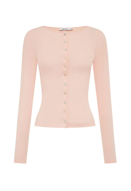 Olga Joan Button-Through Long Sleeve Top Petalo