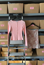 Olga Joan Button-Through Long Sleeve Top Petalo
