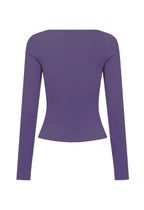 Olga Joan Button-Through Long Sleeve Top Washed Viola