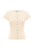 Olga Joan Button-Through Tee Avena