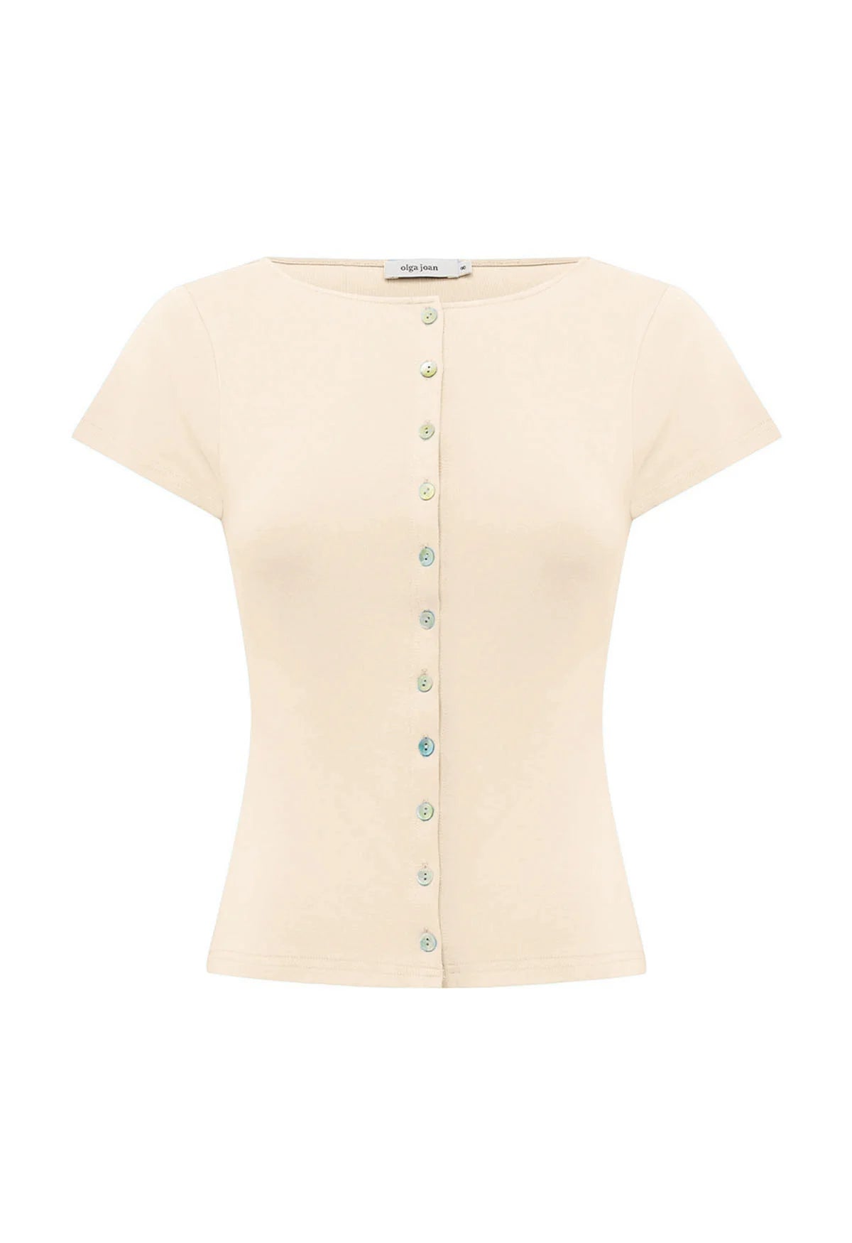 Olga Joan Button-Through Tee Avena