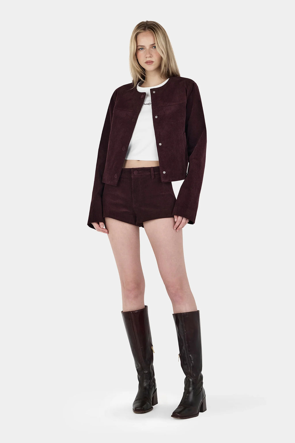 CADENCE CORD JACKET | CHERRY CHOC