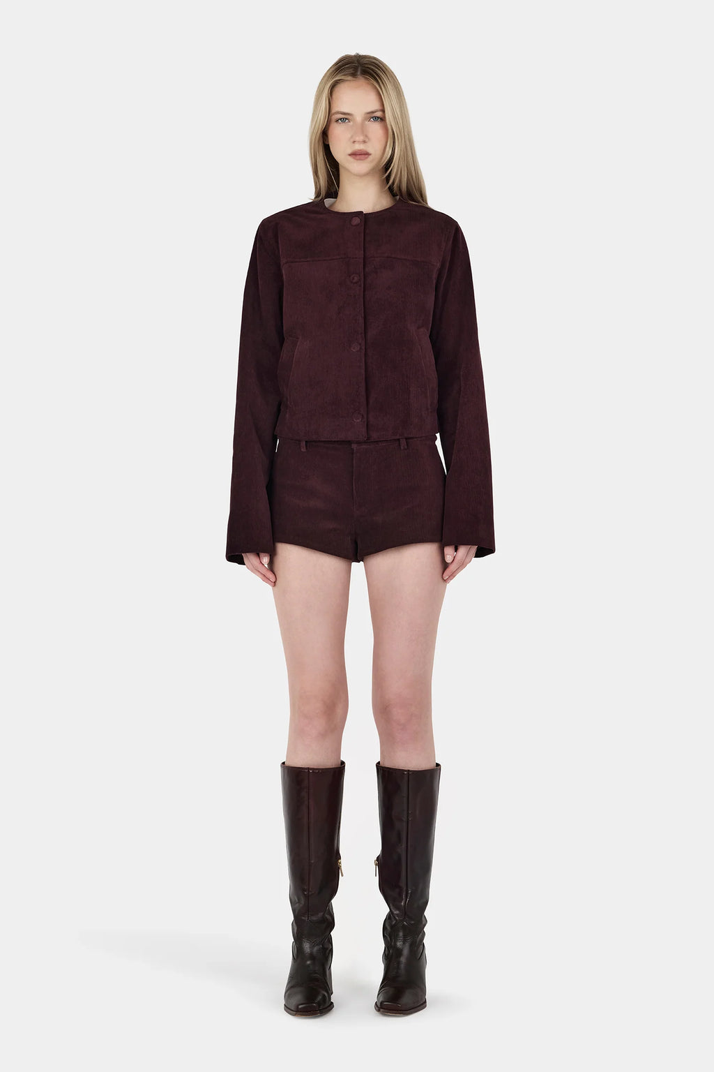 CADENCE CORD JACKET | CHERRY CHOC