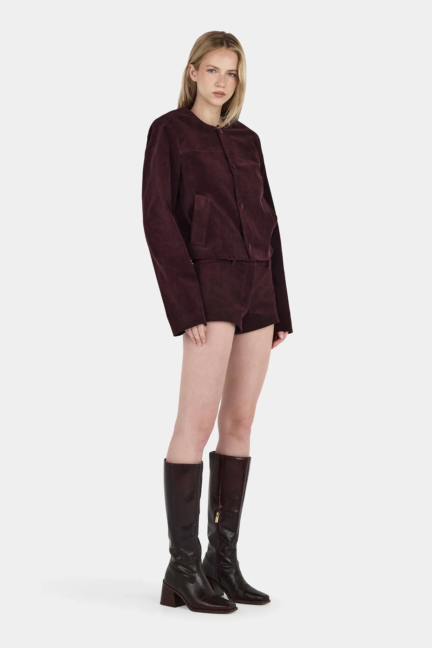CADENCE CORD JACKET | CHERRY CHOC